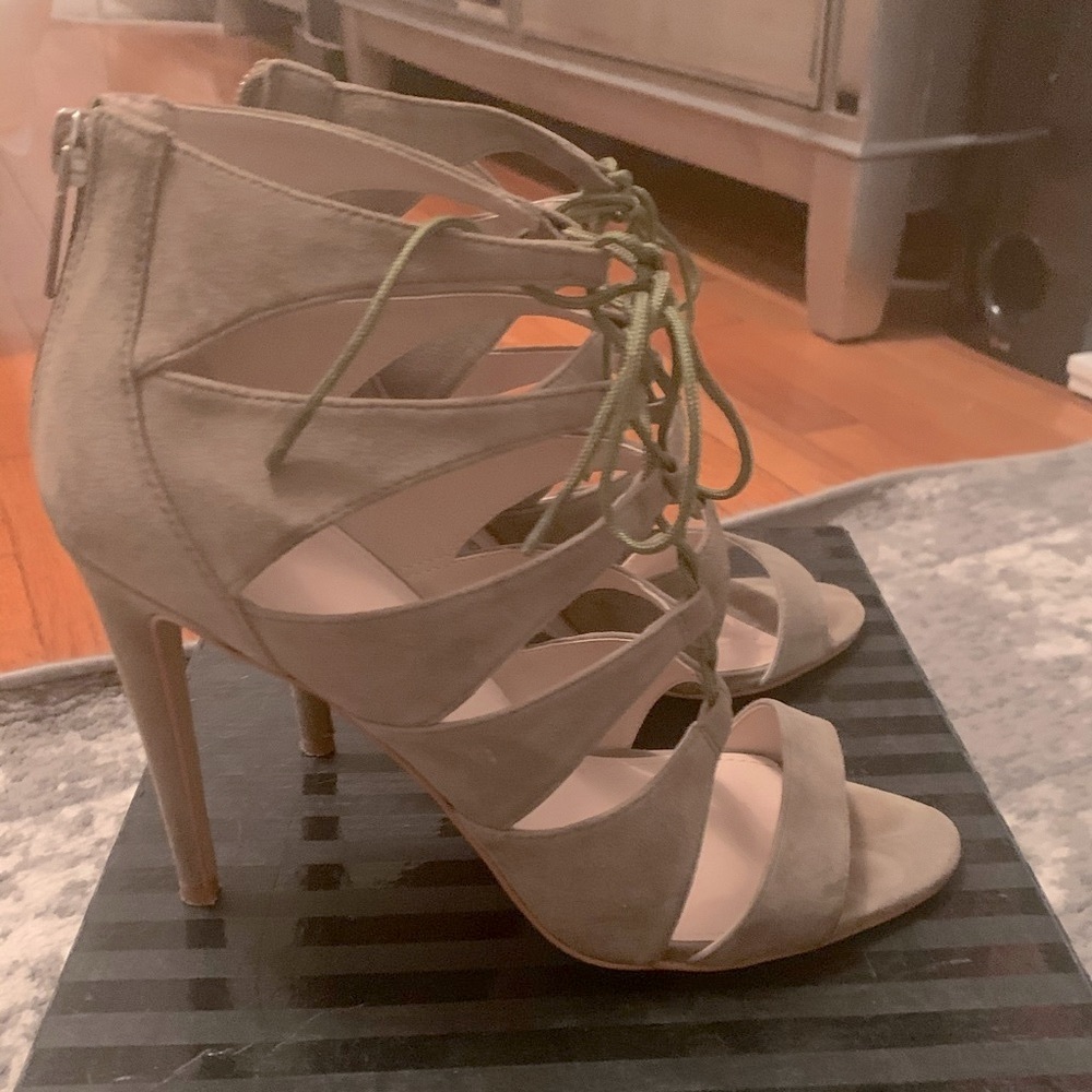 Suede lace up heels size 9